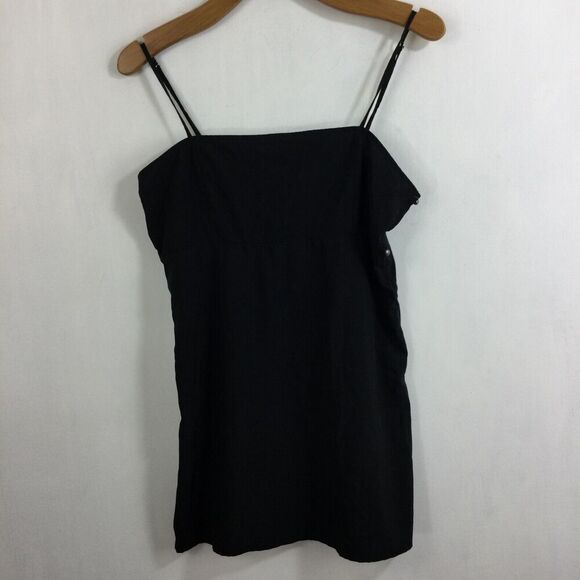 Free People Intimately Sleeveless Strap Side Button Mini Dress Black Sz L - Picture 8 of 8